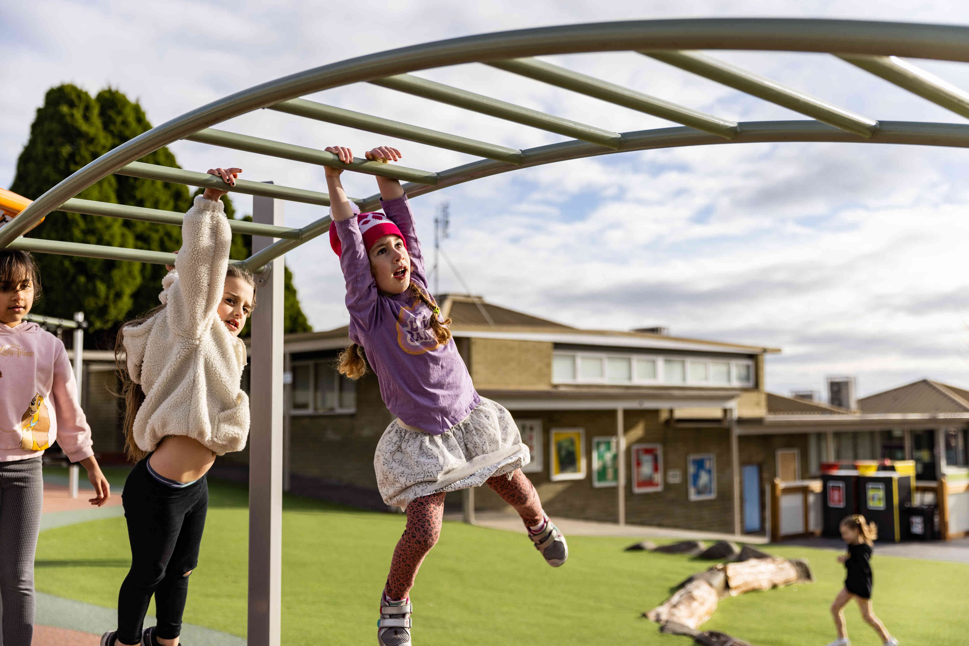 Children play outside