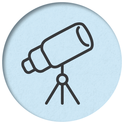 Icon depicting a telescope