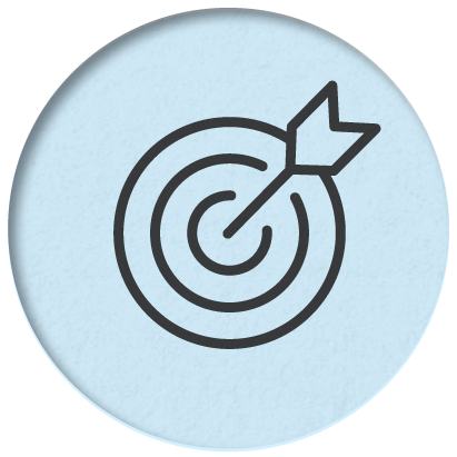 Icon depicting an arrow stuck in the middle of a target